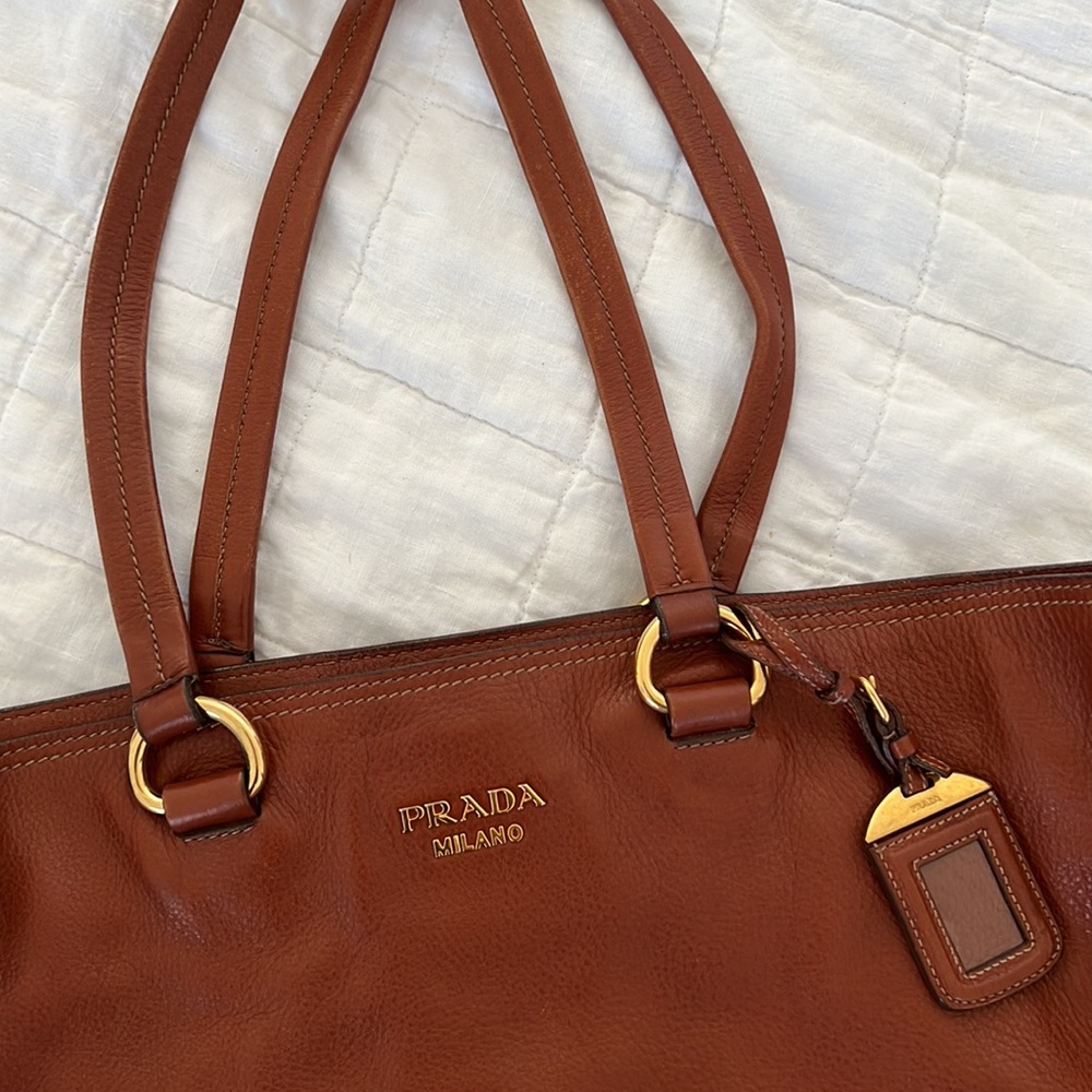 Prada Cognac Leather Tote - Picture 2 of 5